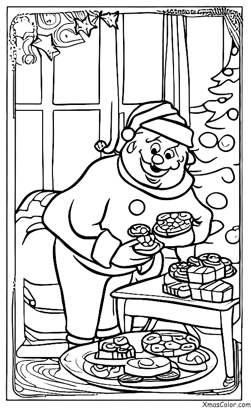 Navidad / Galletas de Navidad: Santa come galletas