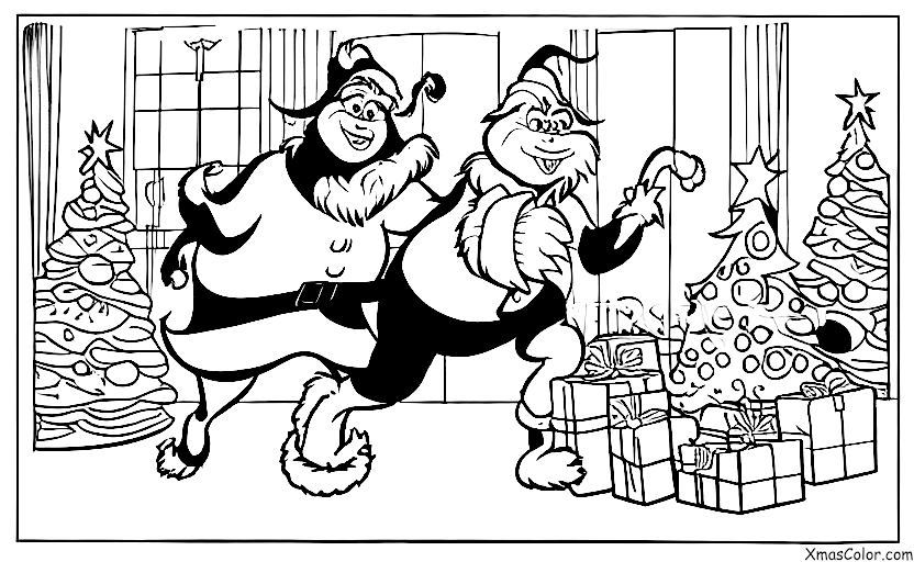 Navidad / Grinch: El Grinch siendo perseguido por Santa