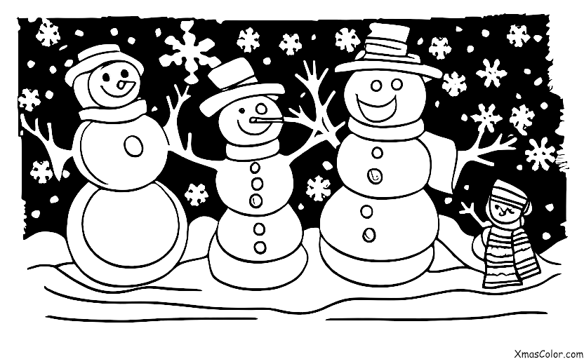 Navidad / Hombre de Nieve: El hombre de nieve y los niños
