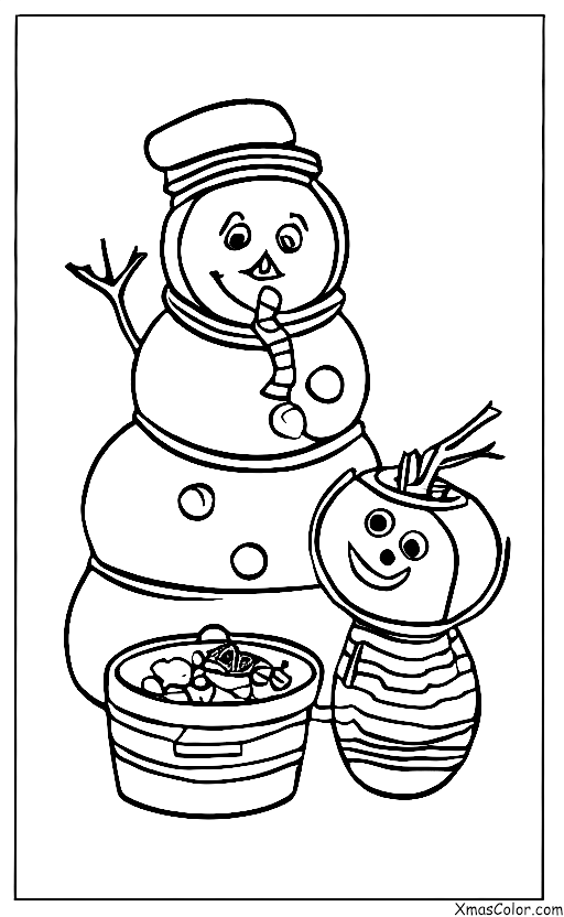 Navidad / Hombre de Nieve: El muñeco de nieve cocinando