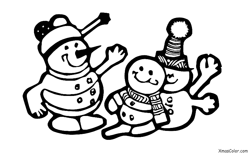 Navidad / Hombre de Nieve: Hombre de Nieve en la nieve