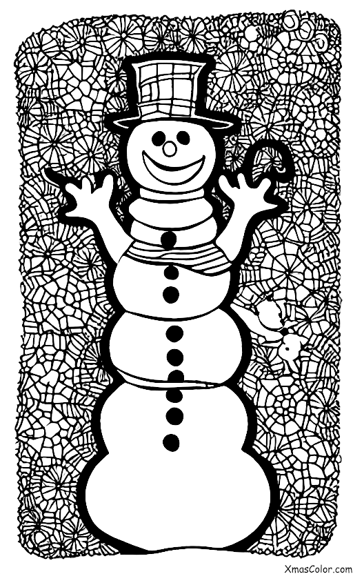 Navidad / Hombre de Nieve: Un hombre de nieve con un ratón