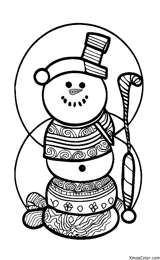 Navidad / Hombre de Nieve: Un muñeco de nieve con un perro