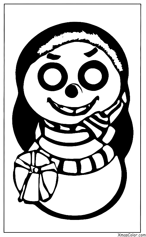 Navidad / Hombre de Nieve: Un muñeco de nieve con una nariz de zanahoria y ojos de carbón derritiéndose en el sol