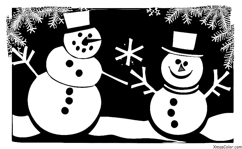 Navidad / Hombre de Nieve: Un muñeco de nieve en medio de una tormenta de nieve