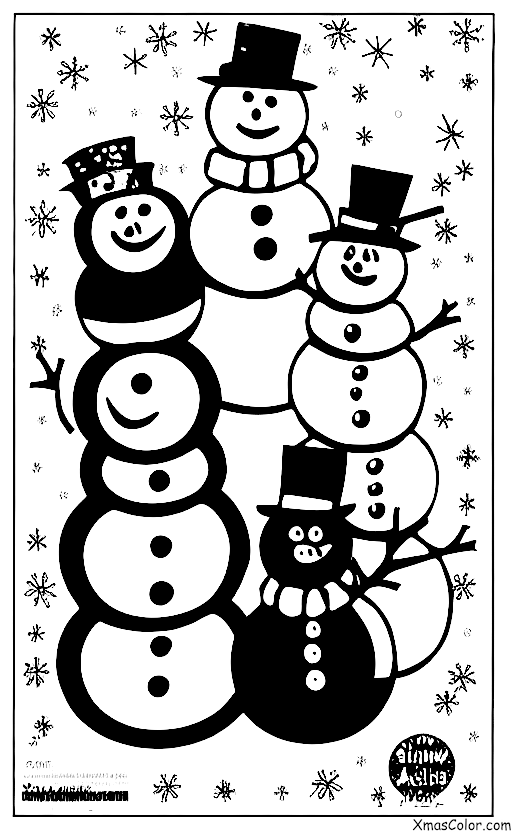 Navidad / Hombre de Nieve: Una familia de muñecos de nieve