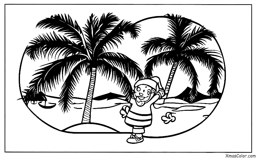 Navidad / Isla de Navidad: Santa jugando volleyball