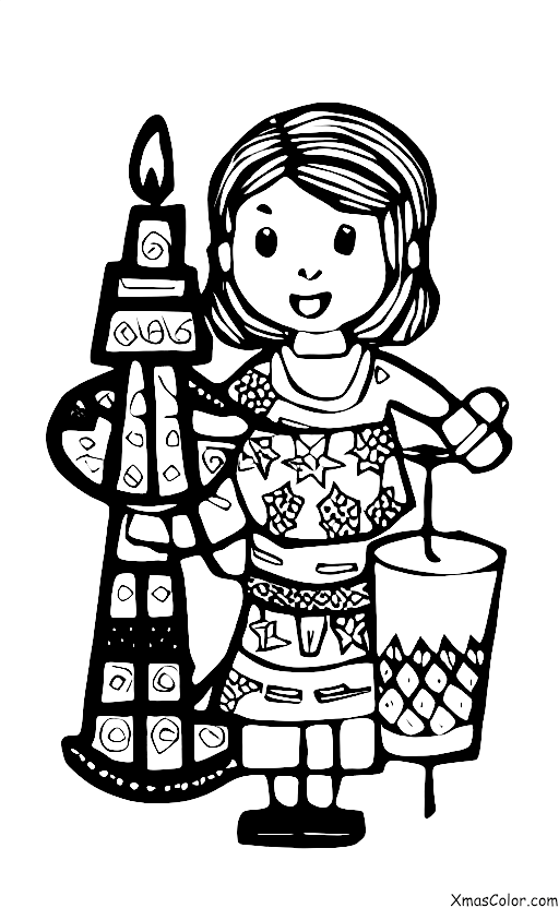 Navidad / Januca: Un niño encendiendo la menorah