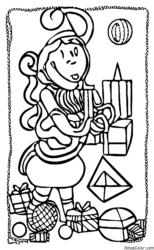 Navidad / Januca: Un niño girando un dreidel