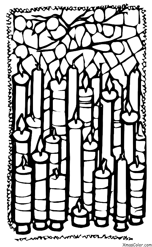Navidad / Januca: Una menora con ocho velas, una para cada noche de Hanukkah