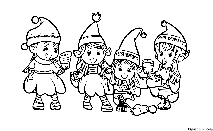 Navidad / Los elfos: Los elfos jugando