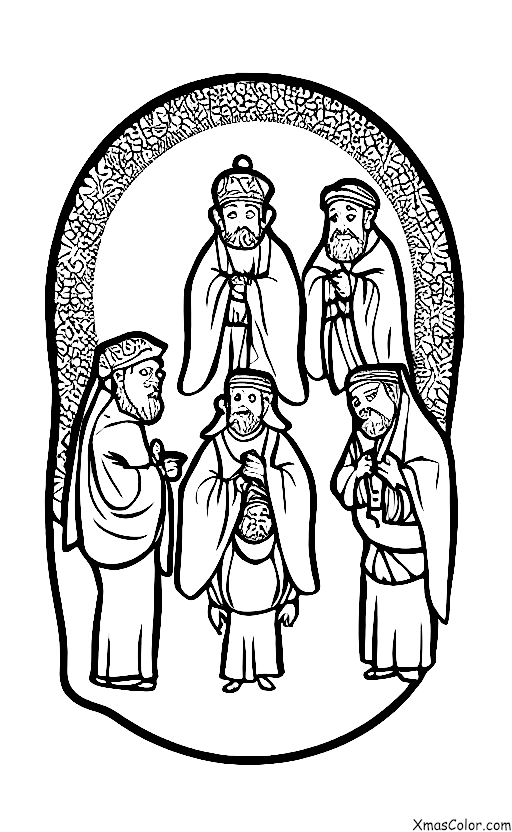 Navidad / Los Magos: Los tres Reyes Magos con la estrella