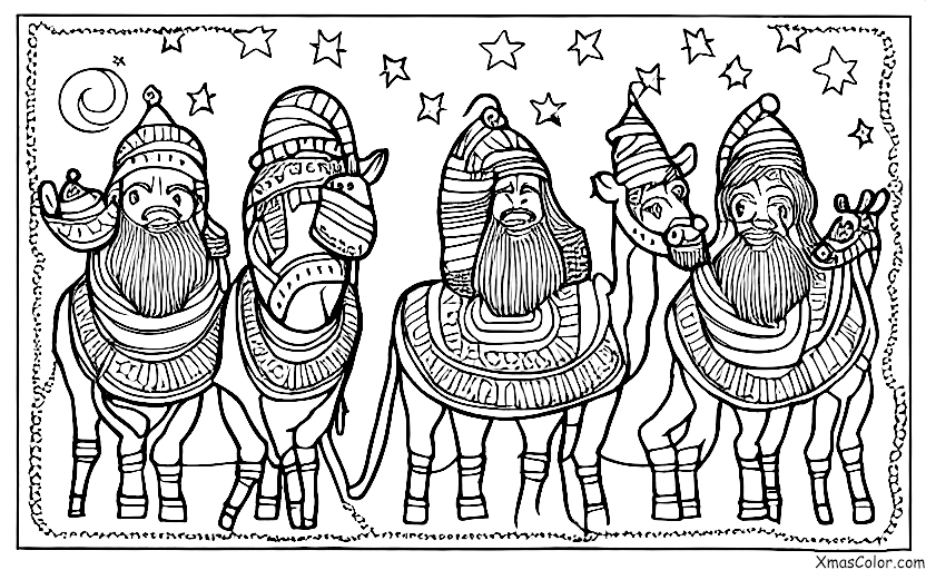 Navidad / Los Magos: Los tres Reyes Magos regresando a casa
