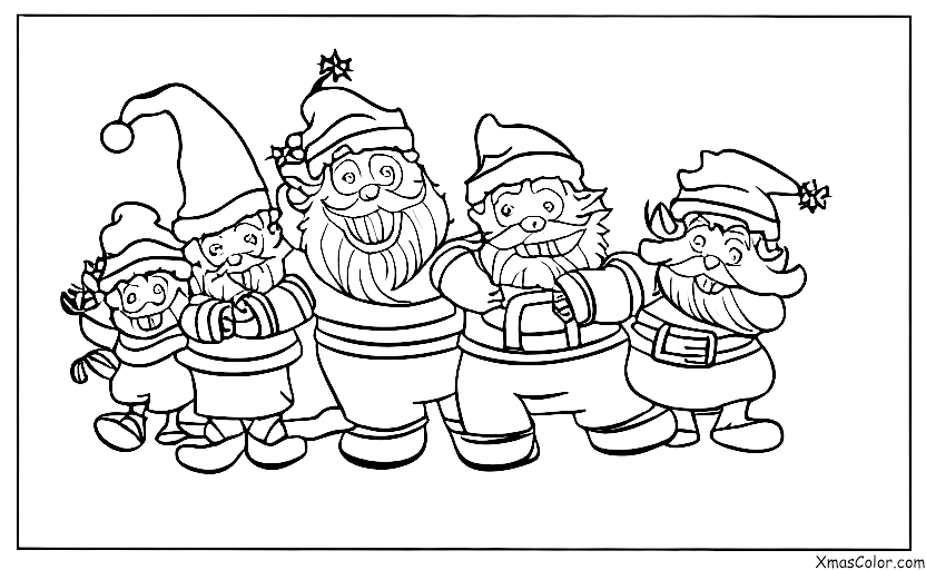 Navidad / Los renos de Santa: Santa y sus renos descansando