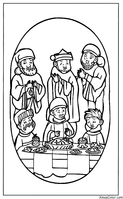 Navidad / Los Tres Reyes Magos: Los tres reyes en una fiesta