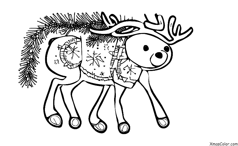 Navidad / Luces de Navidad: Un reno iluminado