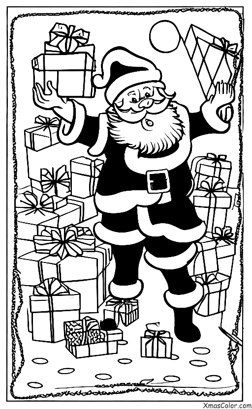 Navidad / Magia de la Navidad: Papá Noel repartiendo regalos