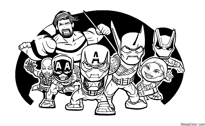 Navidad / Marvel Navidad: Los Vengadores luchando contra Thanos