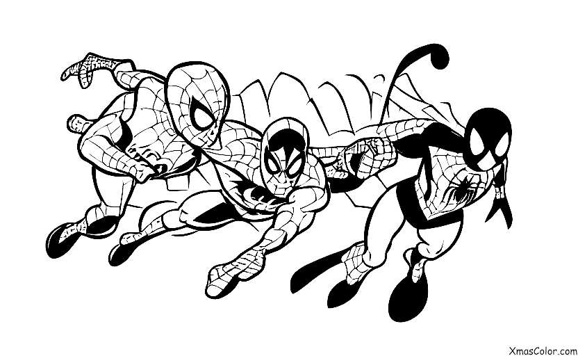 Navidad / Marvel Navidad: Spider-Man que se balancea por la ciudad para salvar la Navidad