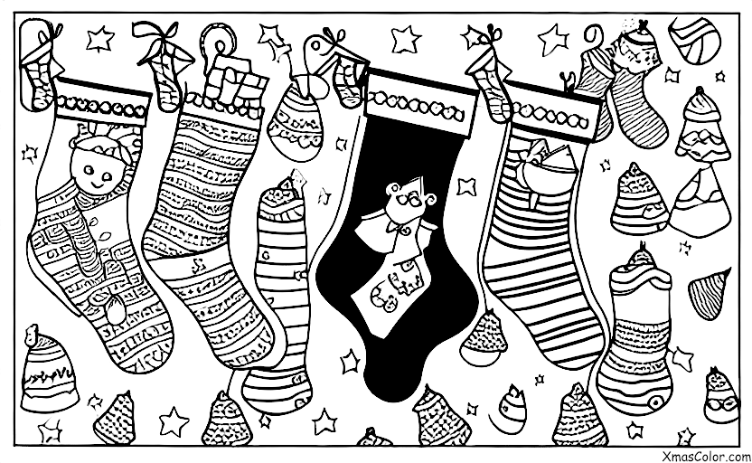 Navidad / Medias de Navidad llenas: Un calcetín lleno de nada más que carbón
