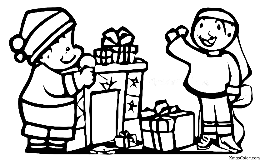 Navidad / Moda de Navidad: Un niño poniéndose una gorra de Papá Noel
