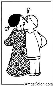 Navidad / Moda de Navidad: Un par de enamorados bajo la muérdago