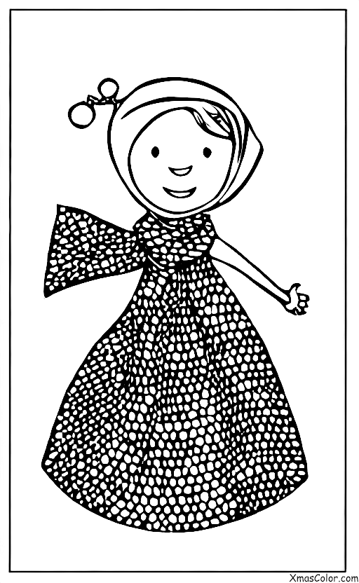 Navidad / Moda de Navidad: Una mujer en un vestido blanco con una bufanda roja