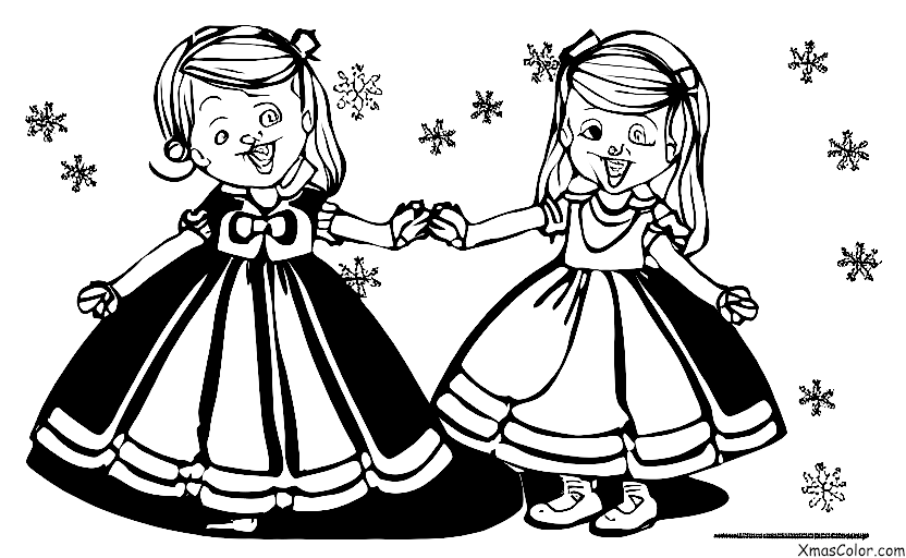 Navidad / Moda de Navidad: Una niña probándose un vestido de Navidad nuevo