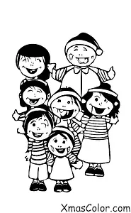 Navidad / Música de Navidad: Niños cantando en una obra de teatro escolar
