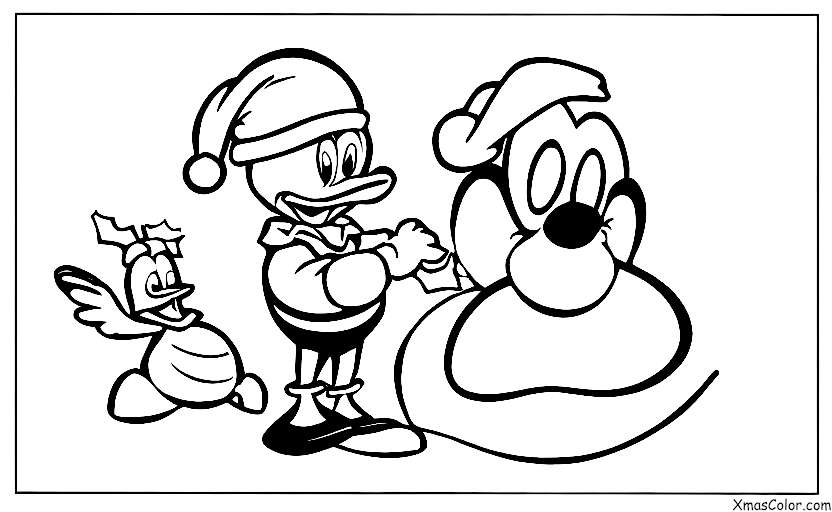 Navidad / Navidad de Disney: Donald Duck empacando regalos