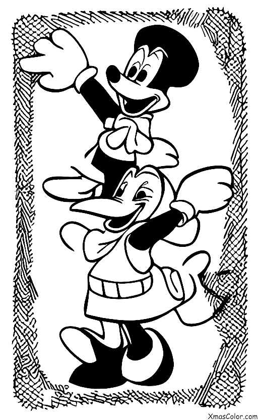 Navidad / Navidad de Disney: Donald patinando sobre el estanque congelado