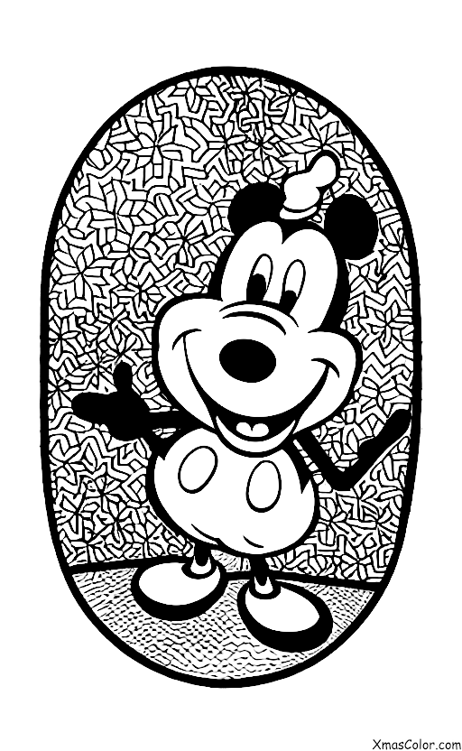 Navidad / Navidad de Disney: Mickey Mouse asando castañas en un fuego abierto