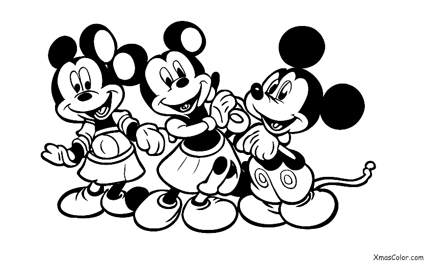 Navidad / Navidad de Disney: Mickey y Minnie decorando el árbol de Navidad