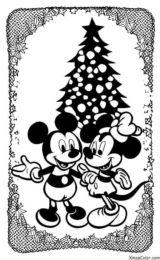 Navidad / Navidad de Disney: Mickey y Minnie Mouse decorando el árbol de Navidad