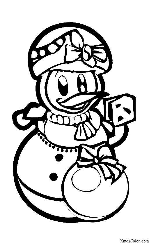 Navidad / Navidad de Disney: Patito Fernández haciendo un muñeco de nieve