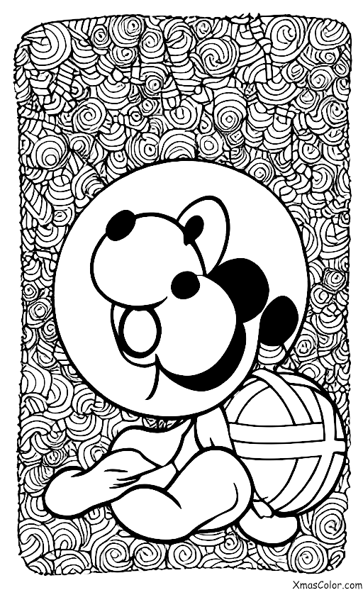 Navidad / Navidad de Disney: Pluto jugando con una pelota de Navidad