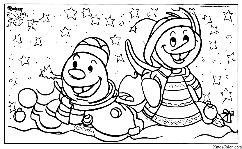 Navidad / Navidad de Disney: Pluto jugando en la nieve