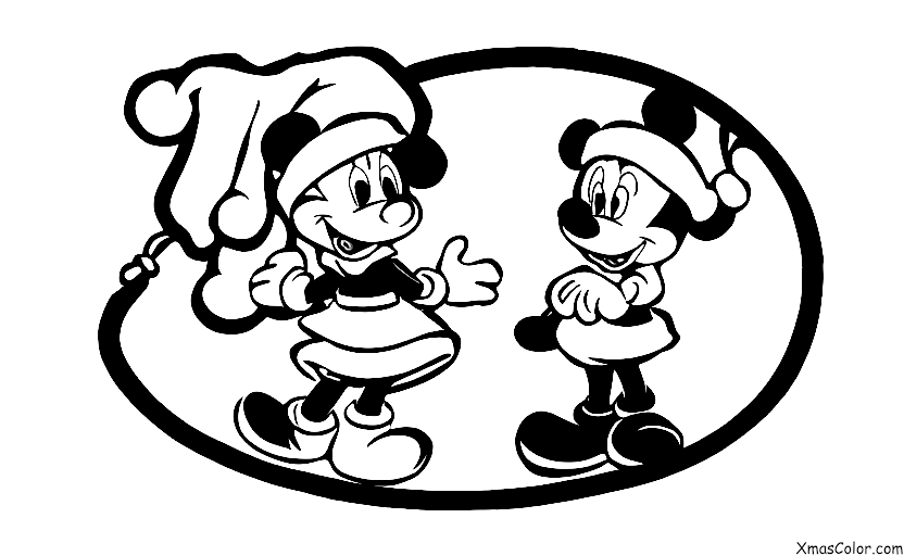 Navidad / Navidad de Disney: Santa Mickey y Minnie Mouse
