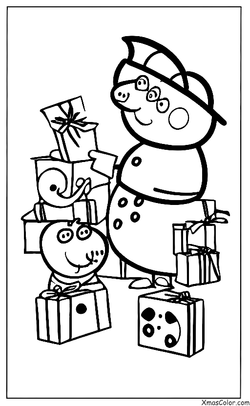 Navidad / Navidad de Peppa Pig: Peppa Pig abriendo regalos en la mañana de Navidad