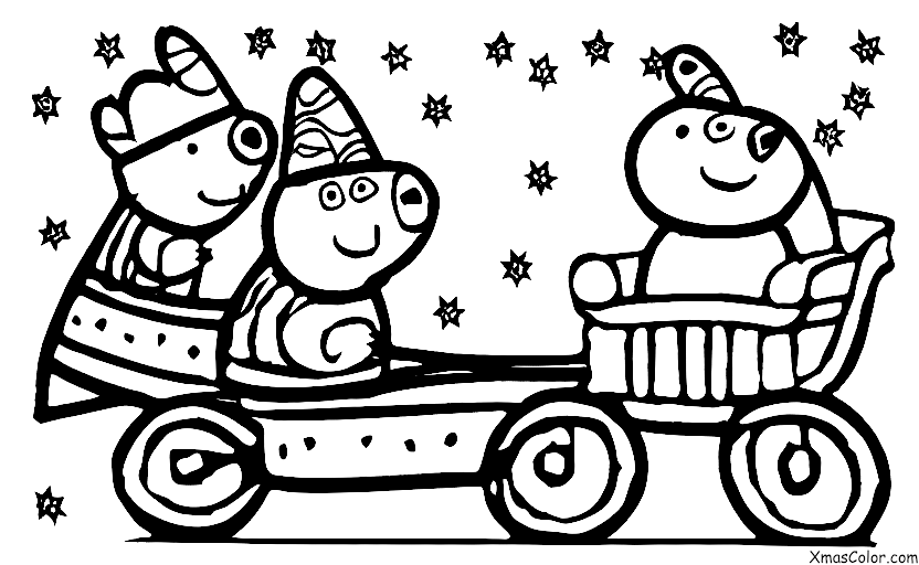 Navidad / Navidad de Peppa Pig: Peppa Pig bajando en trineo