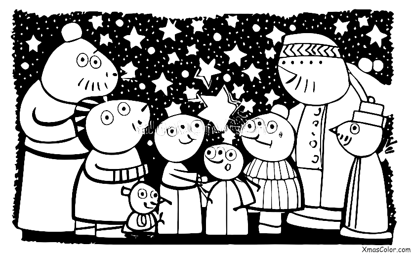 Navidad / Navidad de Peppa Pig: Peppa y su familia decorando el árbol de Navidad