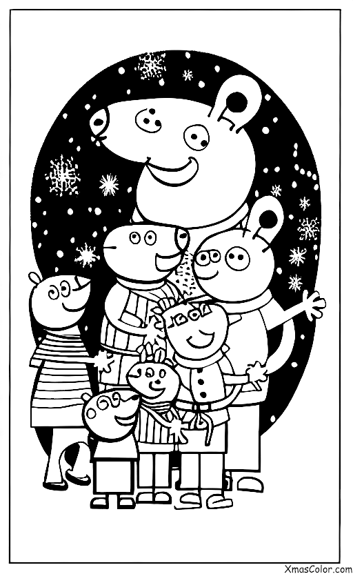 Navidad / Navidad de Peppa Pig: Peppa y su familia decorando su árbol de Navidad