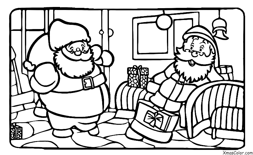 Navidad / Navidad Divertida: Santa Claus atrapado en la chimenea