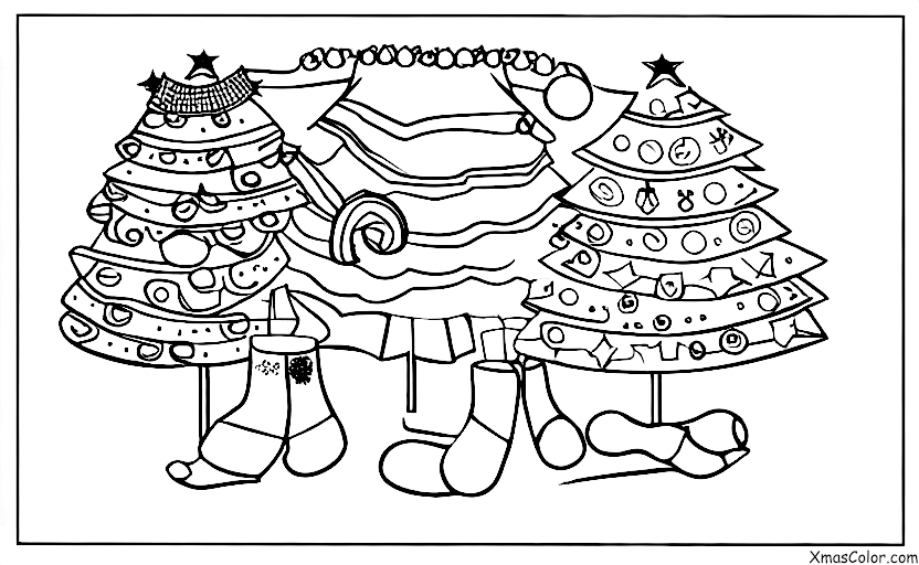 Navidad / Navidad Divertida: Un árbol de Navidad decorado con artículos extraños
