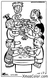 Navidad / Navidad en América: Una familia que juega juntos a los juegos