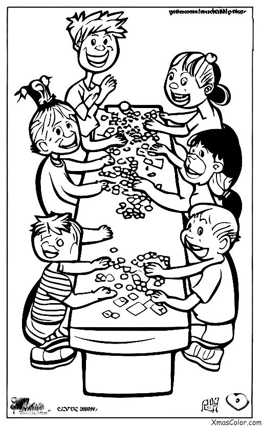 Navidad / Navidad en América: Una familia que juega juntos a los juegos