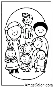 Navidad / Navidad en América: Una familia viendo una película de Navidad juntos