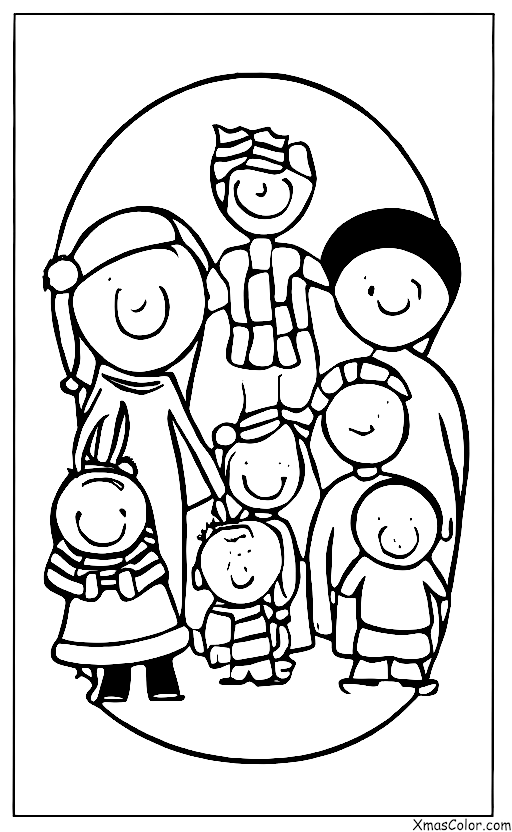 Navidad / Navidad en América: Una familia viendo una película de Navidad juntos