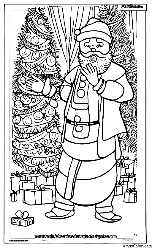Navidad / Navidad en Asia: Santa con un vestido tradicional hindú