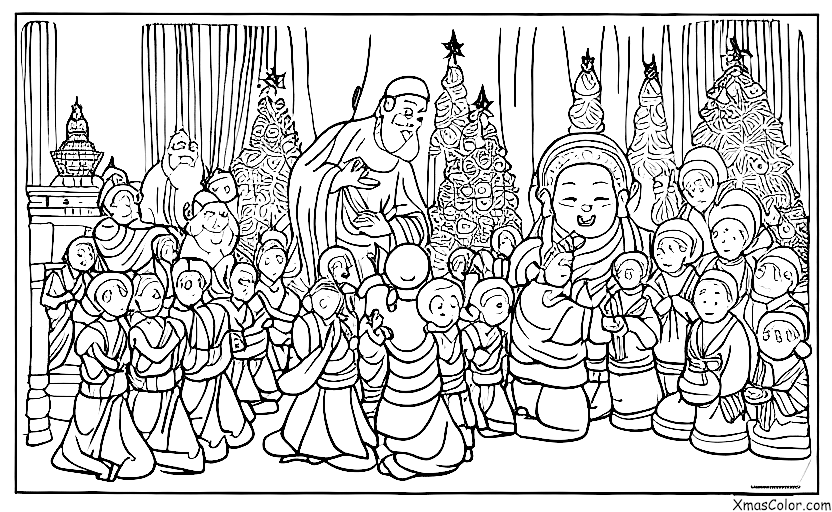 Navidad / Navidad en Asia: Santa en un templo